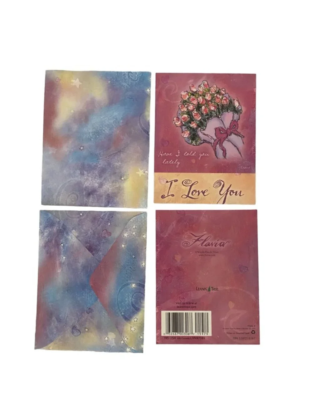 VTG 6/pk LOVE Bouquet Greeting Cards Leanin' Tree Flavia Weedn NOS